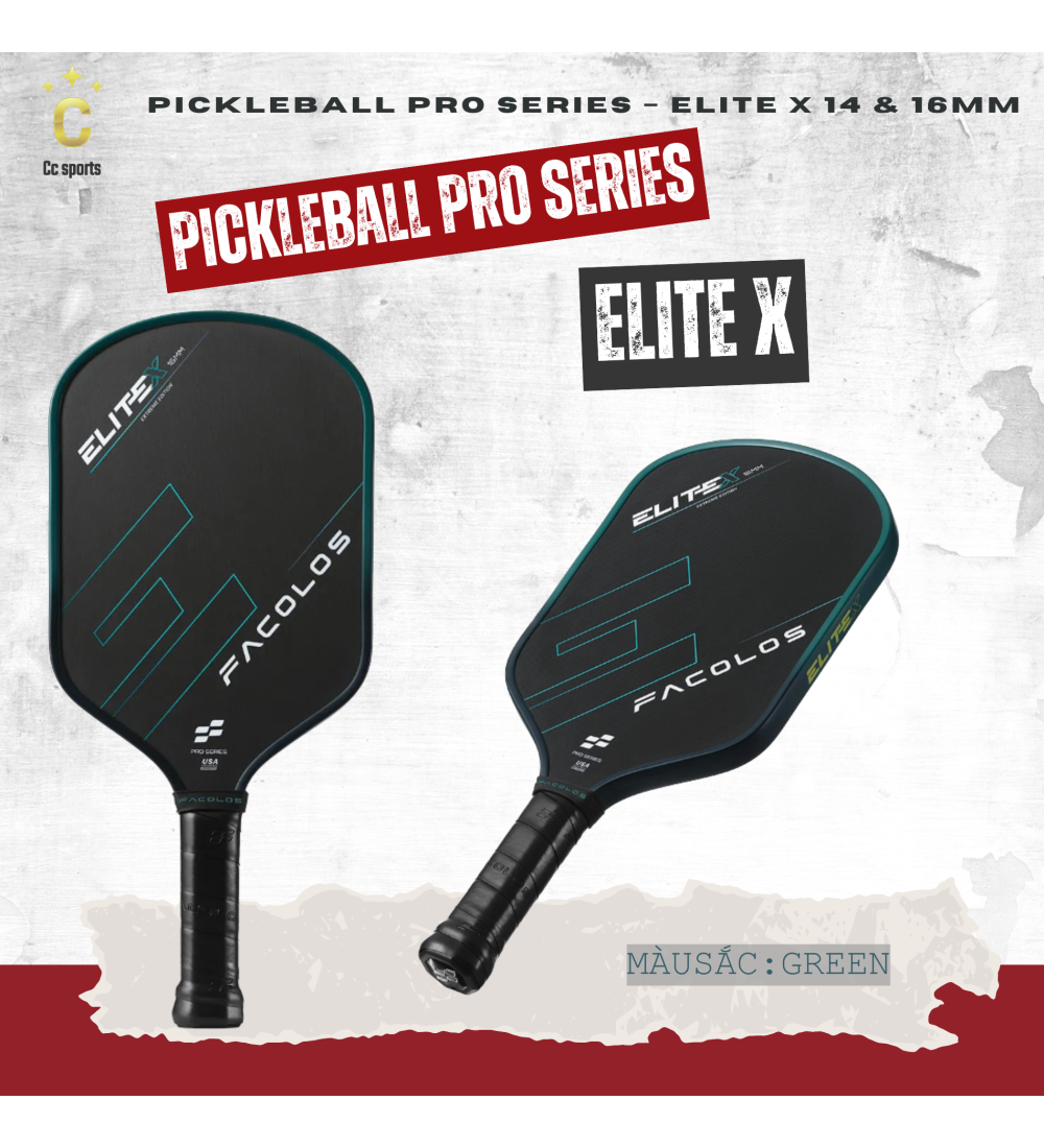 Vợt Pickleball Pro Series – Elite X (14 & 16mm)