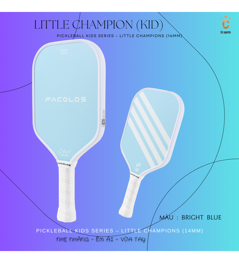 Vợt Pickleball Kids Series – Little Champions (14mm)