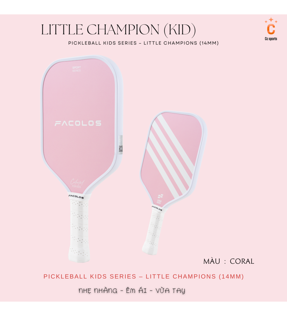 Vợt Pickleball Kids Series – Little Champions (14mm)