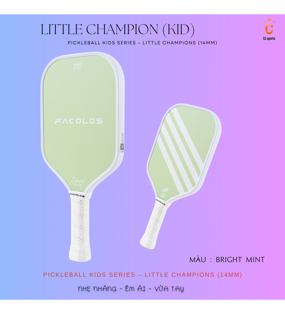 Vợt Pickleball Kids Series – Little Champions (14mm)