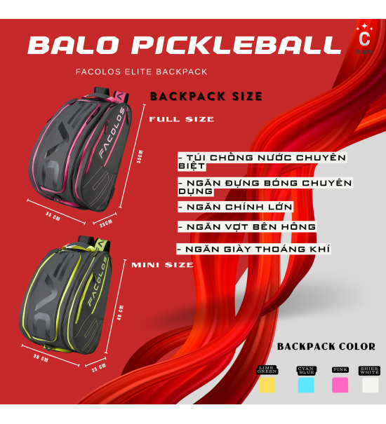 Balo Pickleball – Facolos Elite Backpack