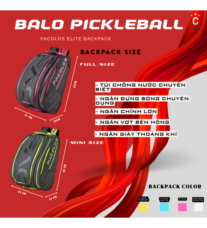 Balo Pickleball – Facolos Elite Backpack