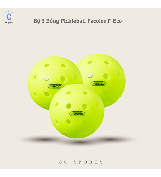 Bộ 3 Bóng Pickleball Facolos F-Eco