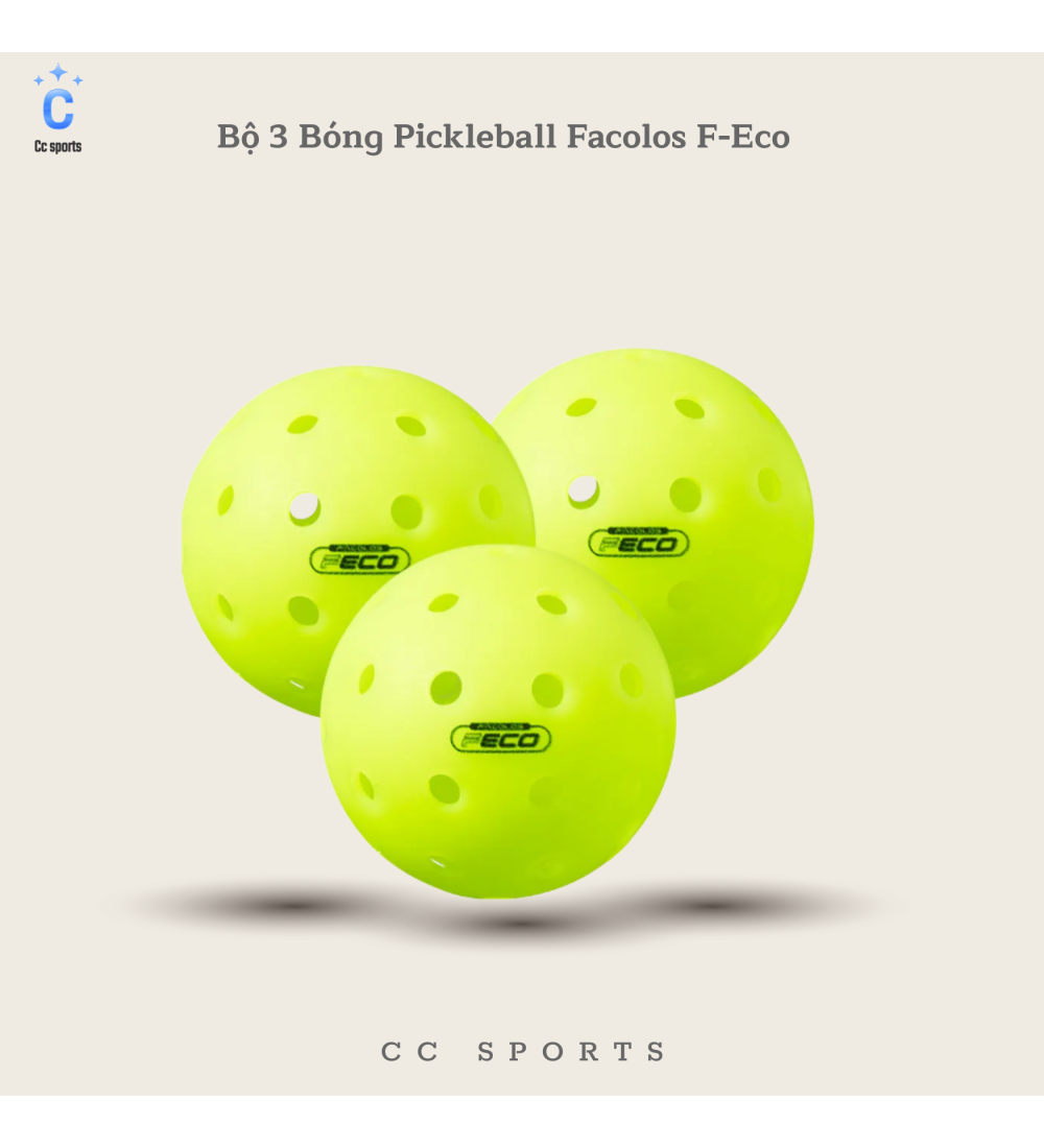 Bộ 3 Bóng Pickleball Facolos F-Eco