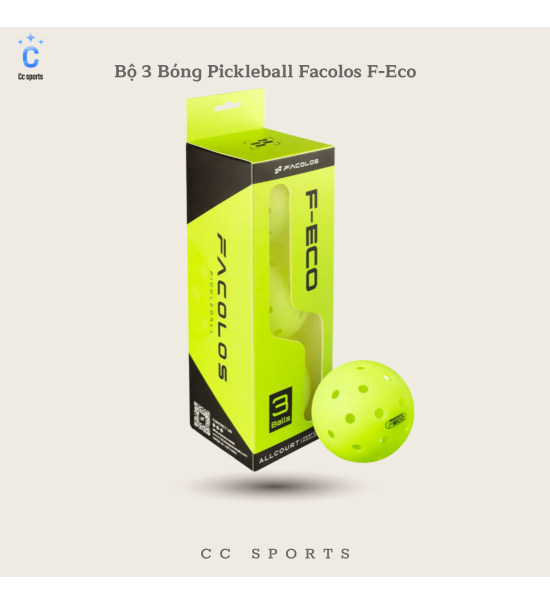 Bộ 3 Bóng Pickleball Facolos F-Eco