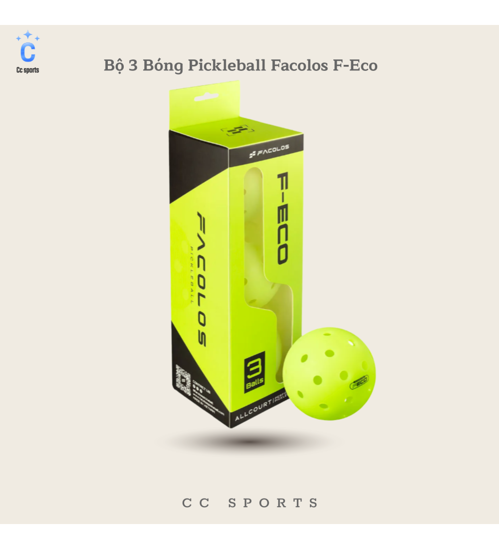 Bộ 3 Bóng Pickleball Facolos F-Eco