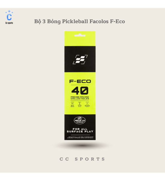 Bộ 3 Bóng Pickleball Facolos F-Eco