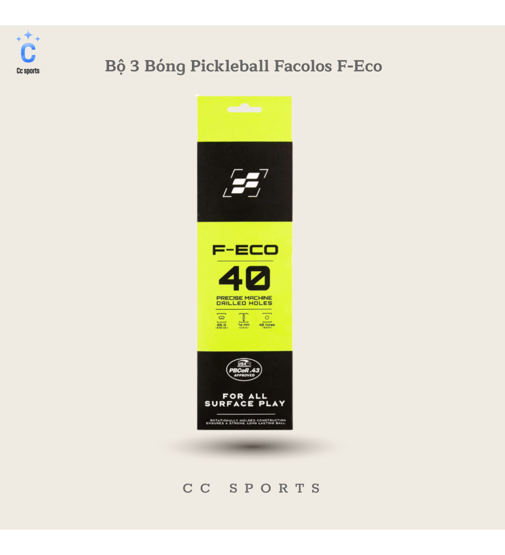 Bộ 3 Bóng Pickleball Facolos F-Eco