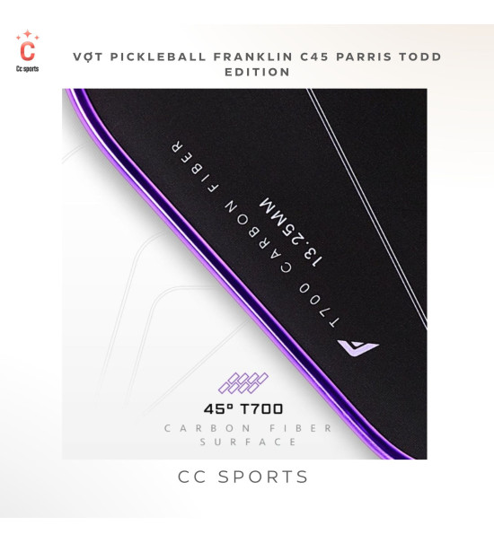 Vợt Pickleball Franklin C45 Parris Todd Edition (Tím)