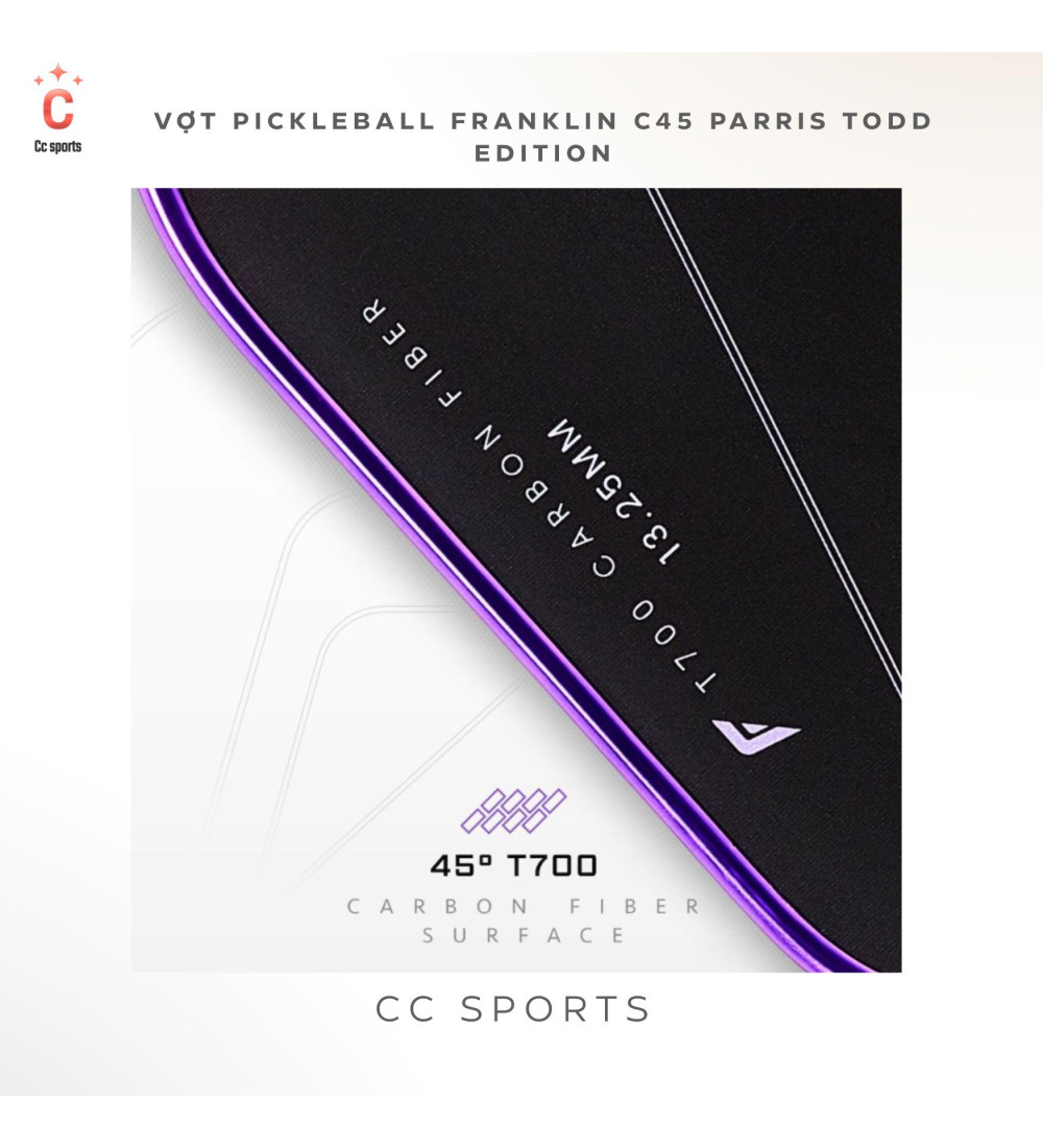 Vợt Pickleball Franklin C45 Parris Todd Edition (Tím)