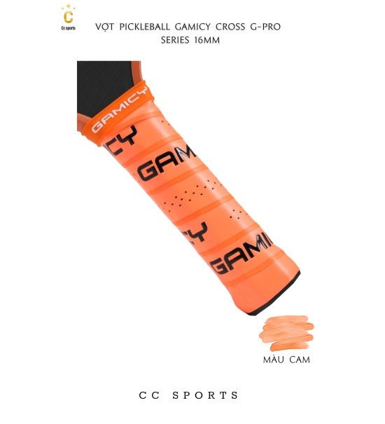 Vợt Pickleball Gamicy Cross G-Pro Series 16mm- Màu Cam