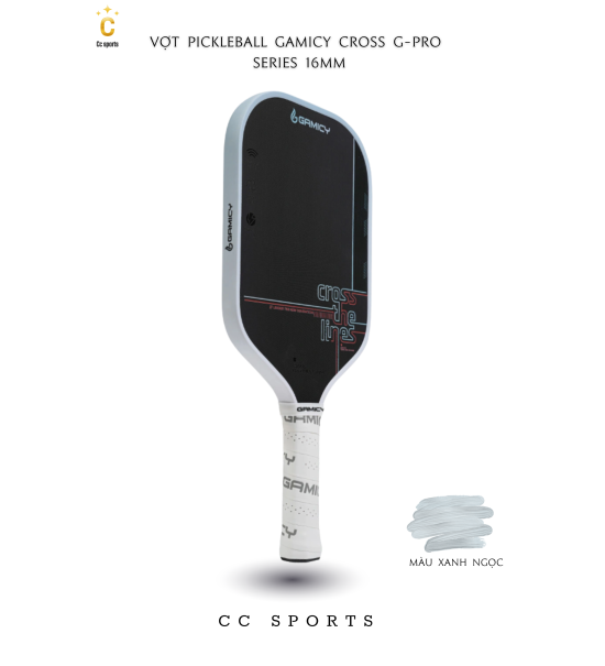 Vợt Pickleball Gamicy Cross G-Pro Series 16mm- Màu Xanh Ngọc
