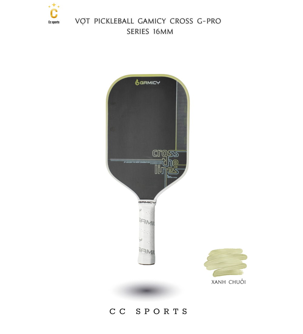 Vợt Pickleball Gamicy Cross G-Pro Series 16mm- Màu Xanh Chuối