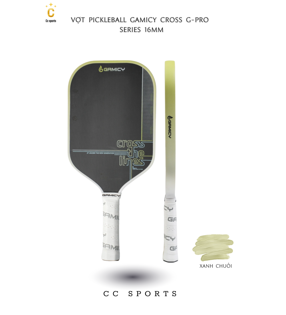 Vợt Pickleball Gamicy Cross G-Pro Series 16mm- Màu Xanh Chuối