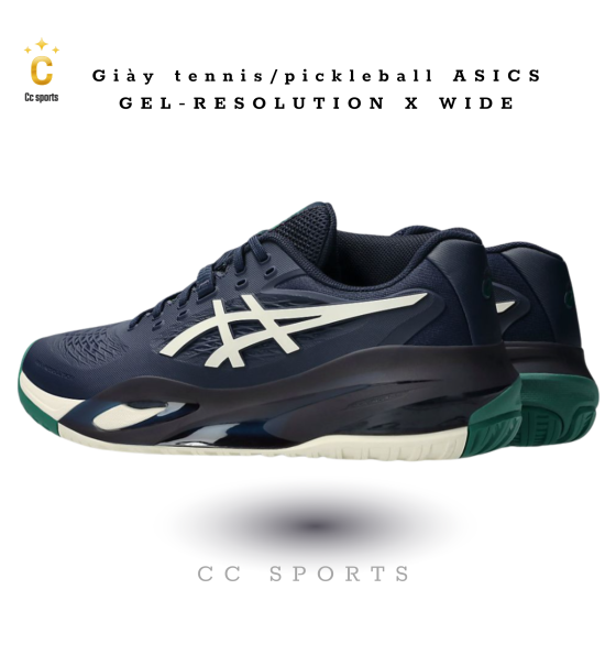 Giày Asics GEL-RESOLUTION X ''Midnight Cream'' Pickleball / Tennis [1041A481 400]