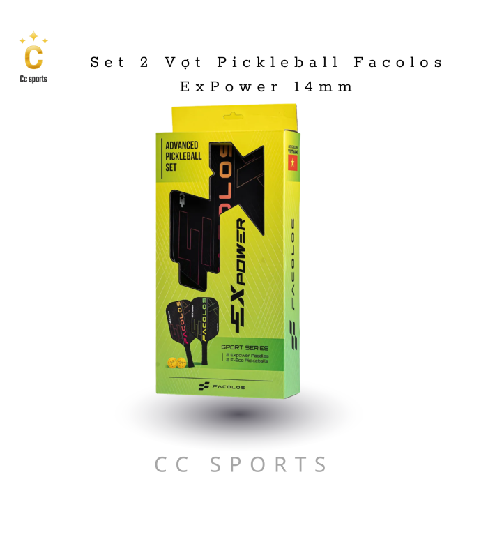 Bộ 2 vợt Pickleball Sport Series – ExPower Black (14mm)