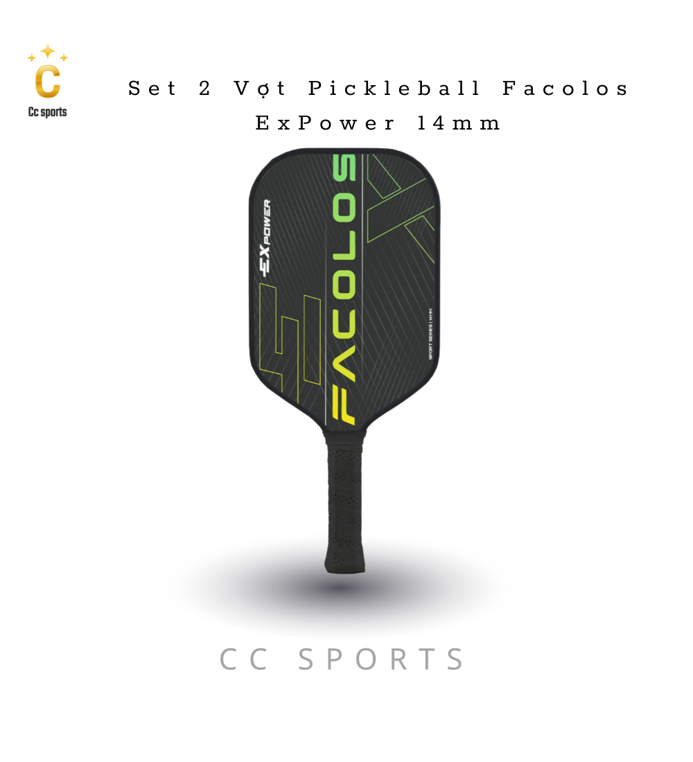 Bộ 2 vợt Pickleball Sport Series – ExPower Black (14mm)