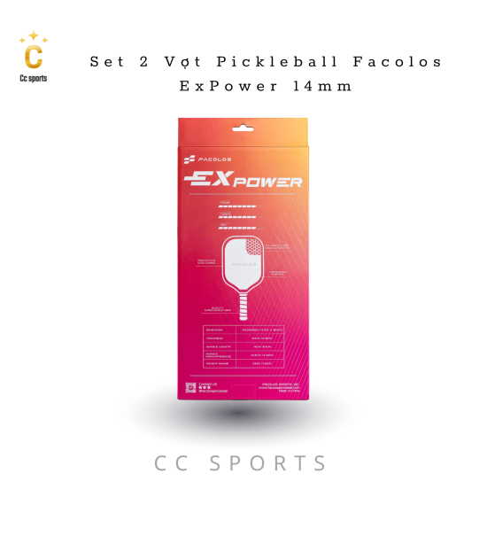 Bộ 2 vợt Pickleball Sport Series – ExPower White (14mm)