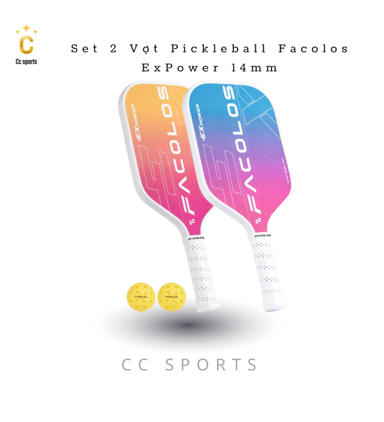 Bộ 2 vợt Pickleball Sport Series – ExPower White (14mm)