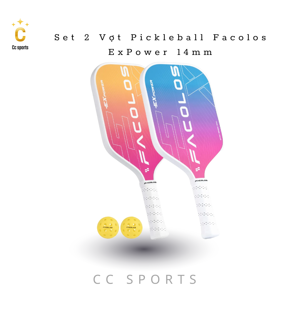 Bộ 2 vợt Pickleball Sport Series – ExPower White (14mm)
