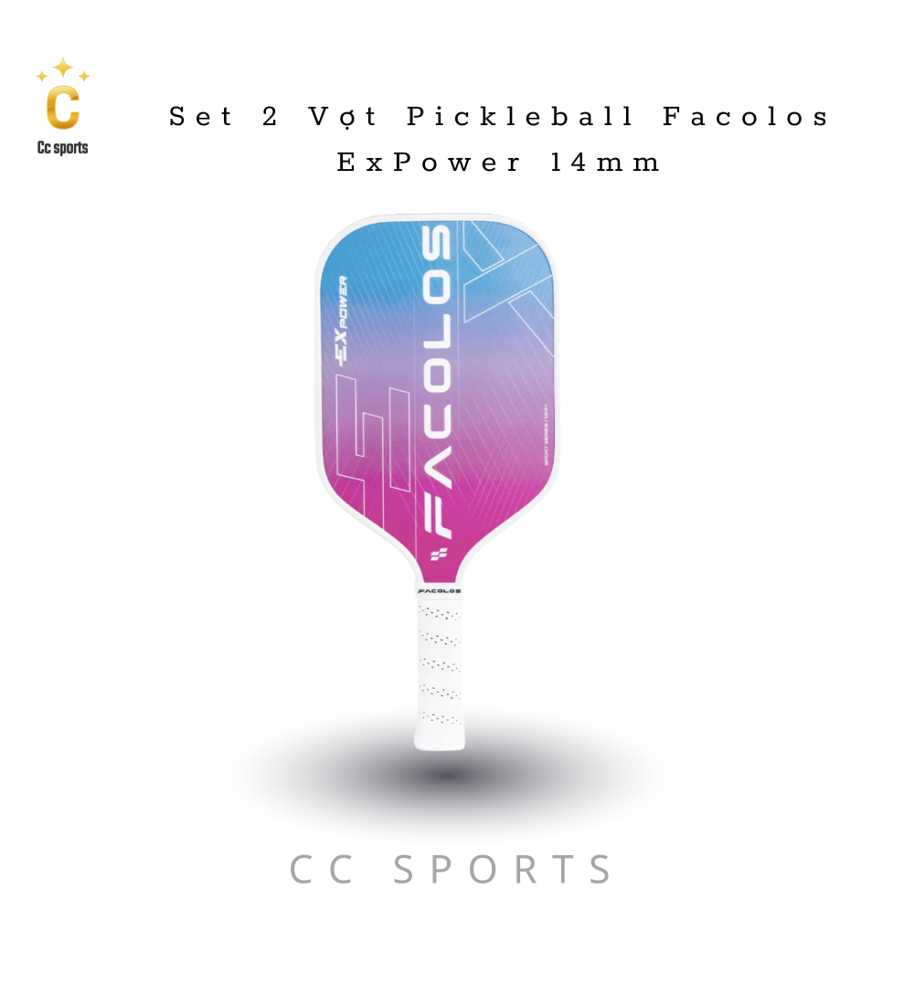 Bộ 2 vợt Pickleball Sport Series – ExPower White (14mm)