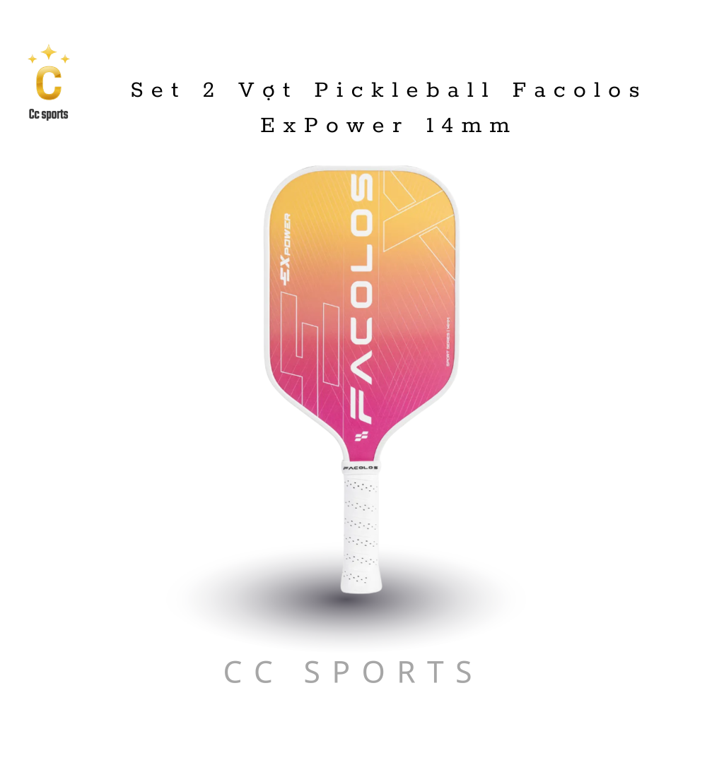 Bộ 2 vợt Pickleball Sport Series – ExPower White (14mm)