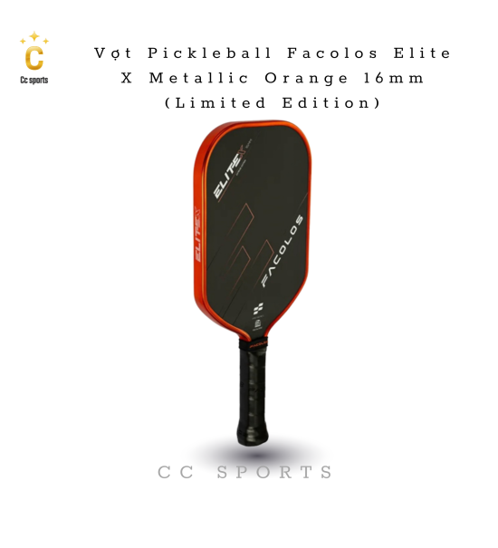 Vợt Pickleball Facolos Elite X Metallic Orange 16mm (Limited Edition)