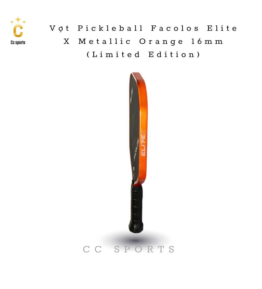 Vợt Pickleball Facolos Elite X Metallic Orange 16mm (Limited Edition)