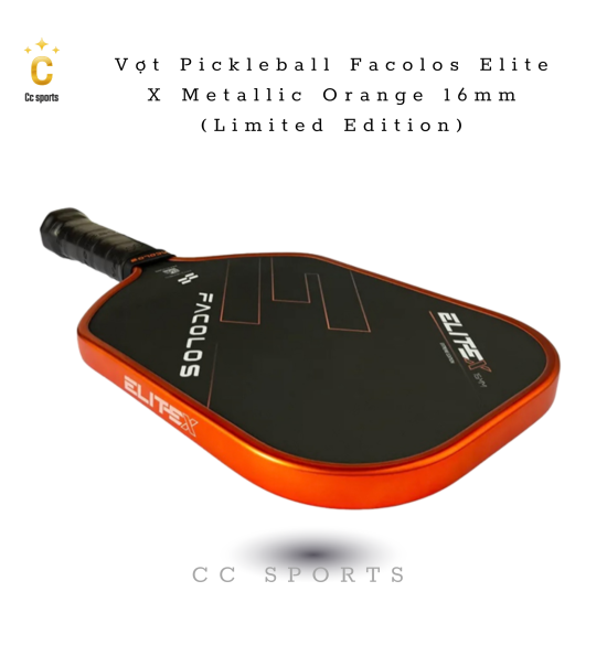Vợt Pickleball Facolos Elite X Metallic Orange 16mm (Limited Edition)