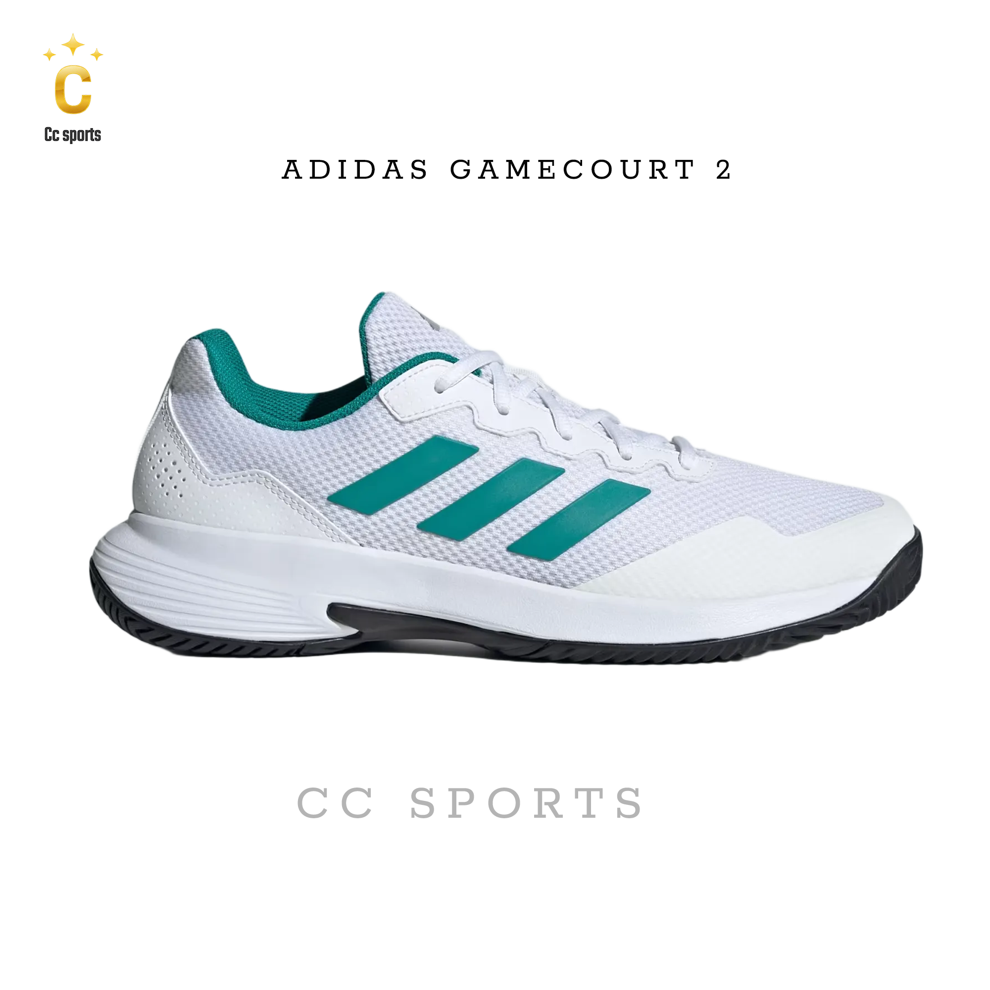 Giày Tennis/Pickleball Adidas Gamecourt 2 Màu Trắng Sọc Xanh