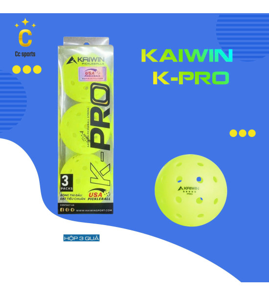 KAIWIN PRO – Bóng Pickleball hộp 3 quả