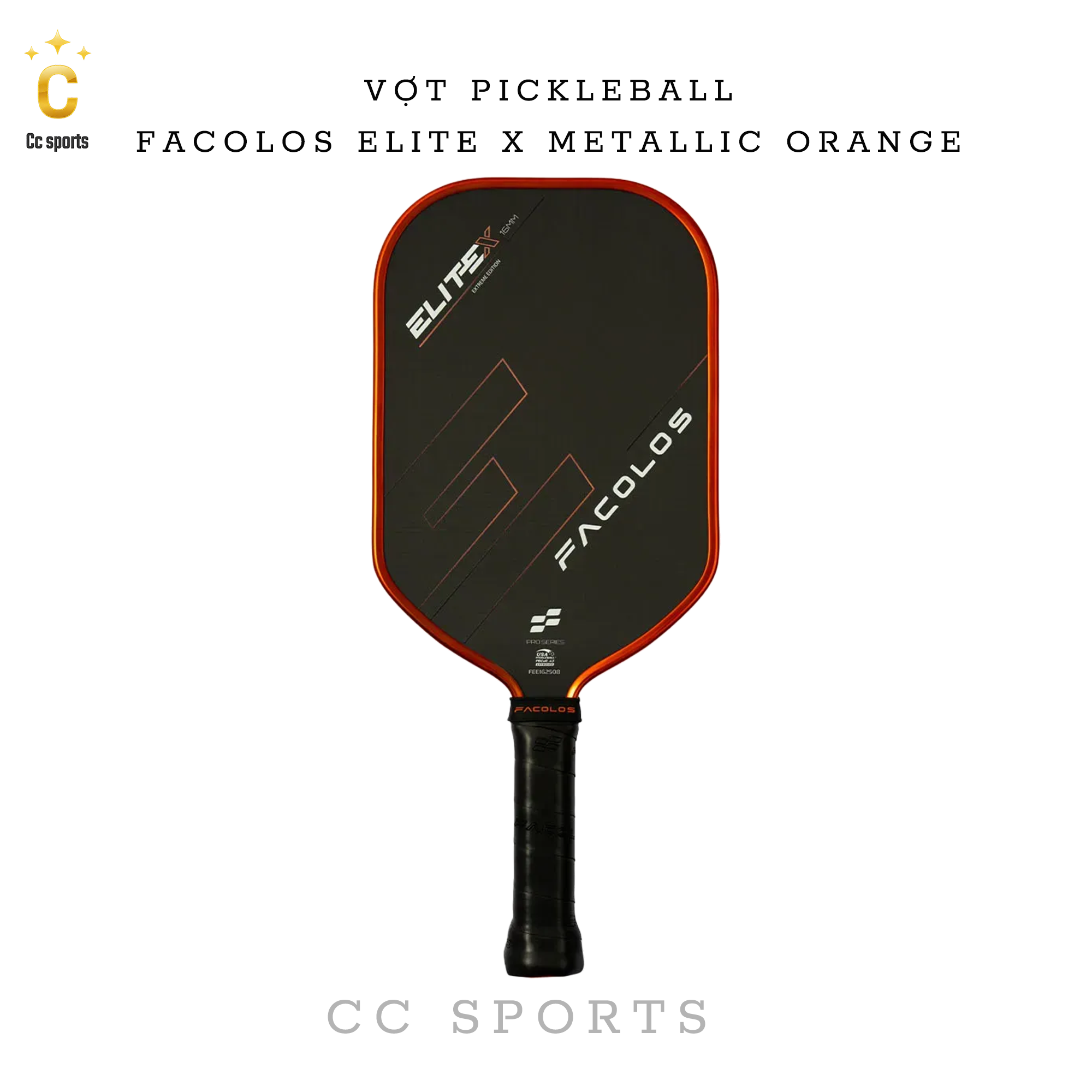 Vợt Pickleball Facolos Elite X Metallic Orange