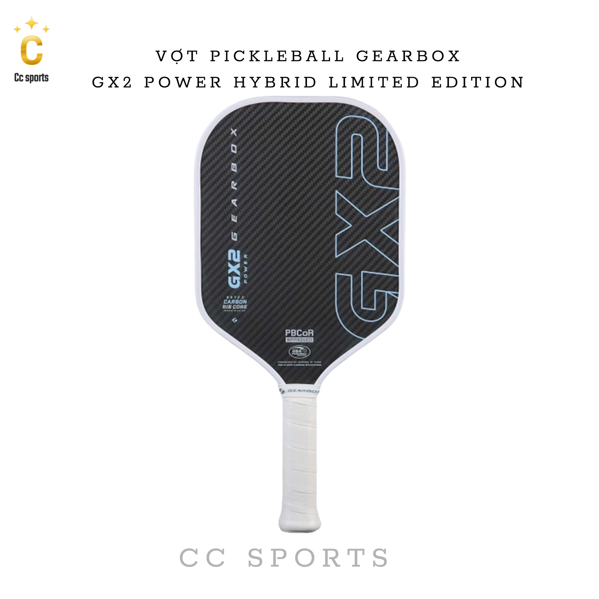 Vợt Pickleball GEARBOX GX2 Power Hybrid Limited Edition 16MM