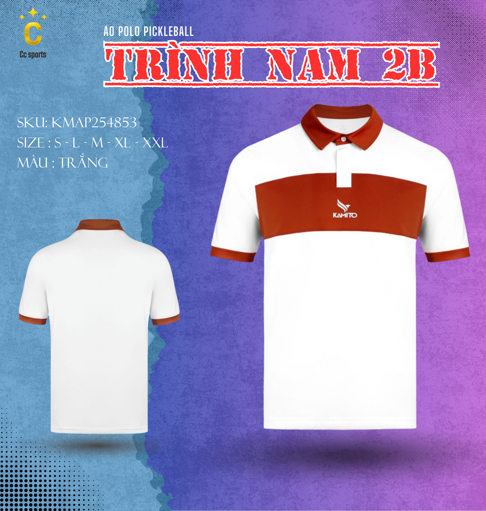 Áo Polo Pickleball Trình Nam 2B