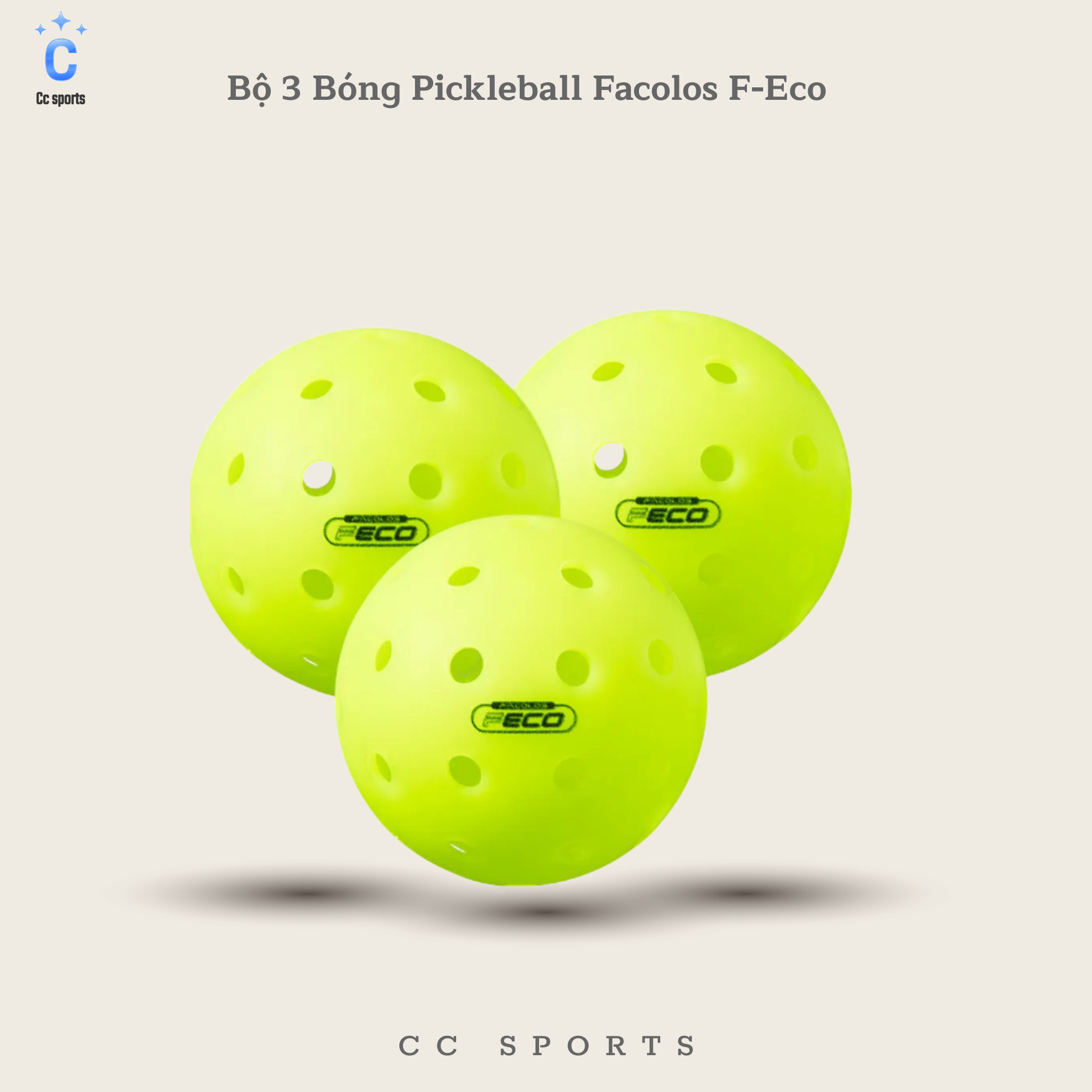 Bộ 3 Bóng Pickleball Facolos F-Eco